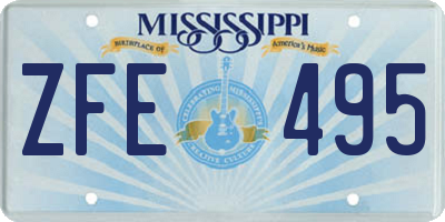 MS license plate ZFE495