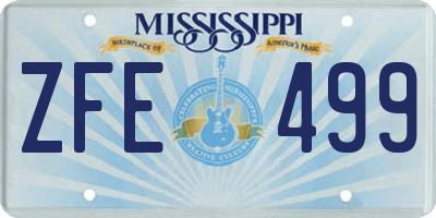MS license plate ZFE499