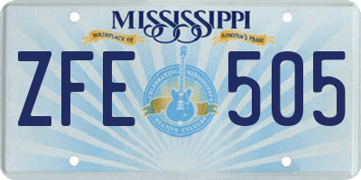 MS license plate ZFE505