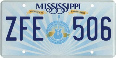 MS license plate ZFE506