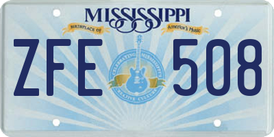 MS license plate ZFE508