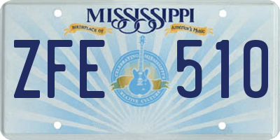 MS license plate ZFE510