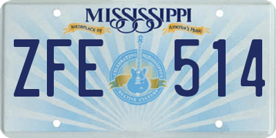 MS license plate ZFE514