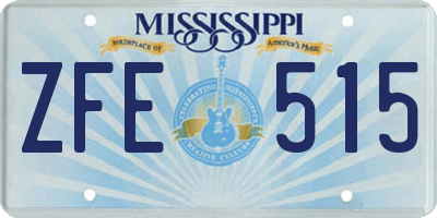 MS license plate ZFE515