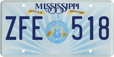 MS license plate ZFE518