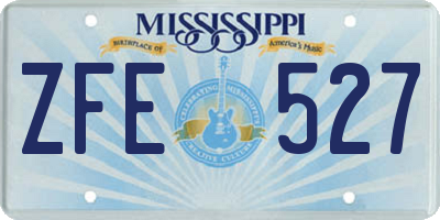 MS license plate ZFE527