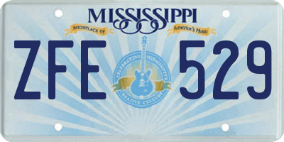 MS license plate ZFE529