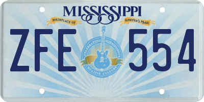 MS license plate ZFE554