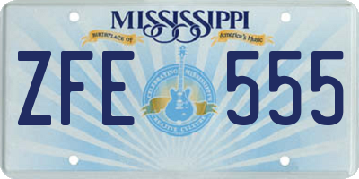 MS license plate ZFE555