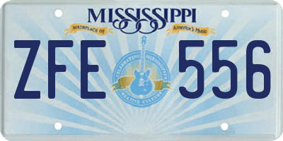 MS license plate ZFE556