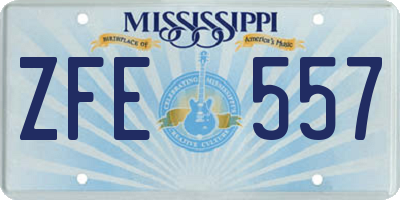 MS license plate ZFE557