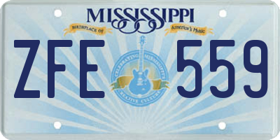 MS license plate ZFE559
