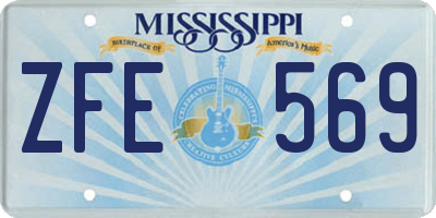 MS license plate ZFE569
