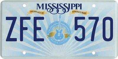 MS license plate ZFE570