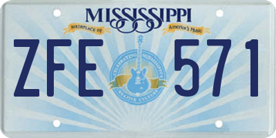 MS license plate ZFE571