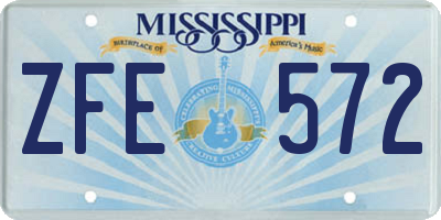 MS license plate ZFE572
