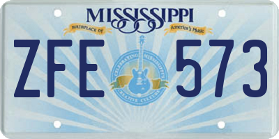 MS license plate ZFE573
