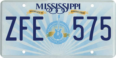 MS license plate ZFE575