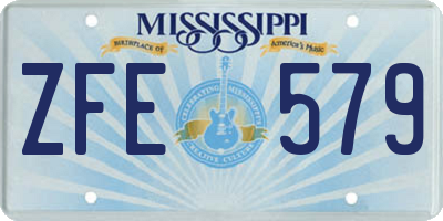 MS license plate ZFE579