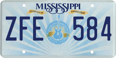 MS license plate ZFE584
