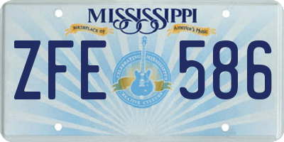 MS license plate ZFE586