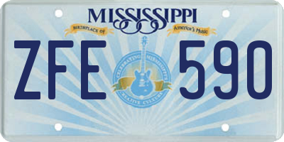 MS license plate ZFE590