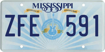 MS license plate ZFE591