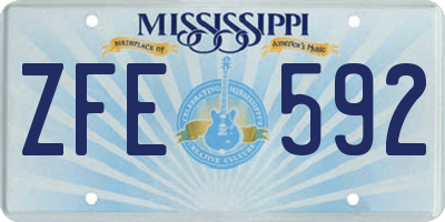 MS license plate ZFE592