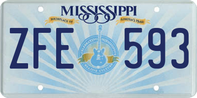MS license plate ZFE593