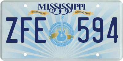 MS license plate ZFE594