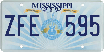 MS license plate ZFE595