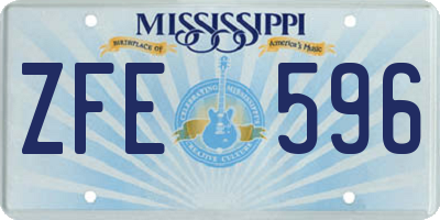 MS license plate ZFE596