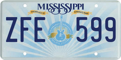 MS license plate ZFE599