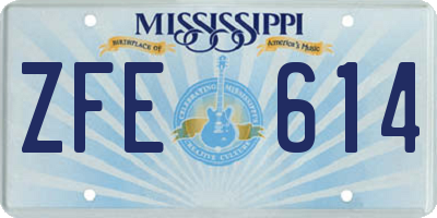 MS license plate ZFE614