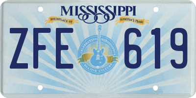MS license plate ZFE619