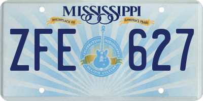 MS license plate ZFE627