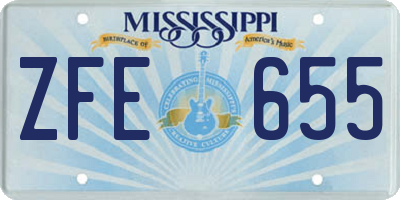 MS license plate ZFE655