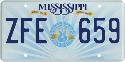MS license plate ZFE659