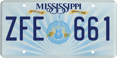MS license plate ZFE661
