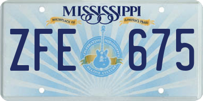 MS license plate ZFE675