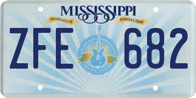 MS license plate ZFE682