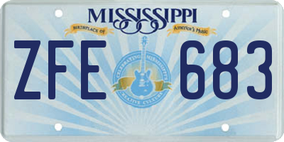 MS license plate ZFE683