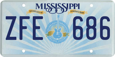 MS license plate ZFE686