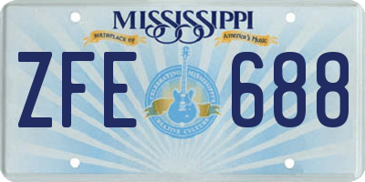 MS license plate ZFE688