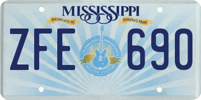 MS license plate ZFE690