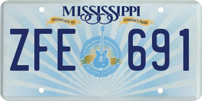 MS license plate ZFE691