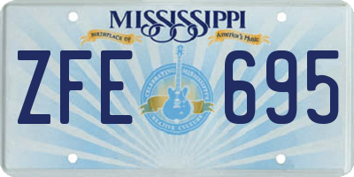 MS license plate ZFE695