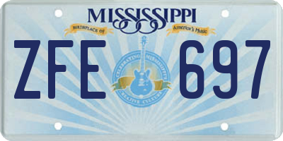 MS license plate ZFE697