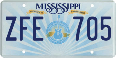 MS license plate ZFE705