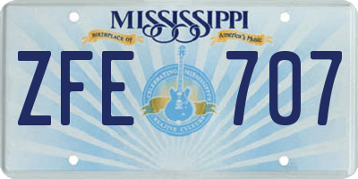 MS license plate ZFE707